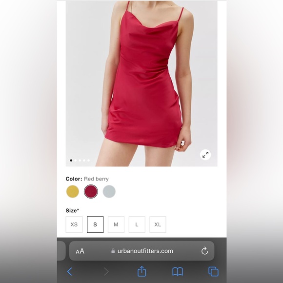 LIKE NEW - Urban Outfitters Mallory Cowl Neck Slip Dress Size Small in Red Berry - Picture 2 of 7